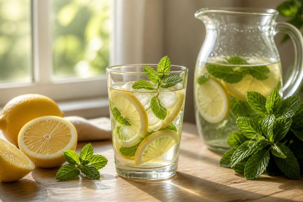 découvrez une boisson rafraîchissante maison simple et saine, parfaite pour s'hydrater en douceur tout au long de la journée.