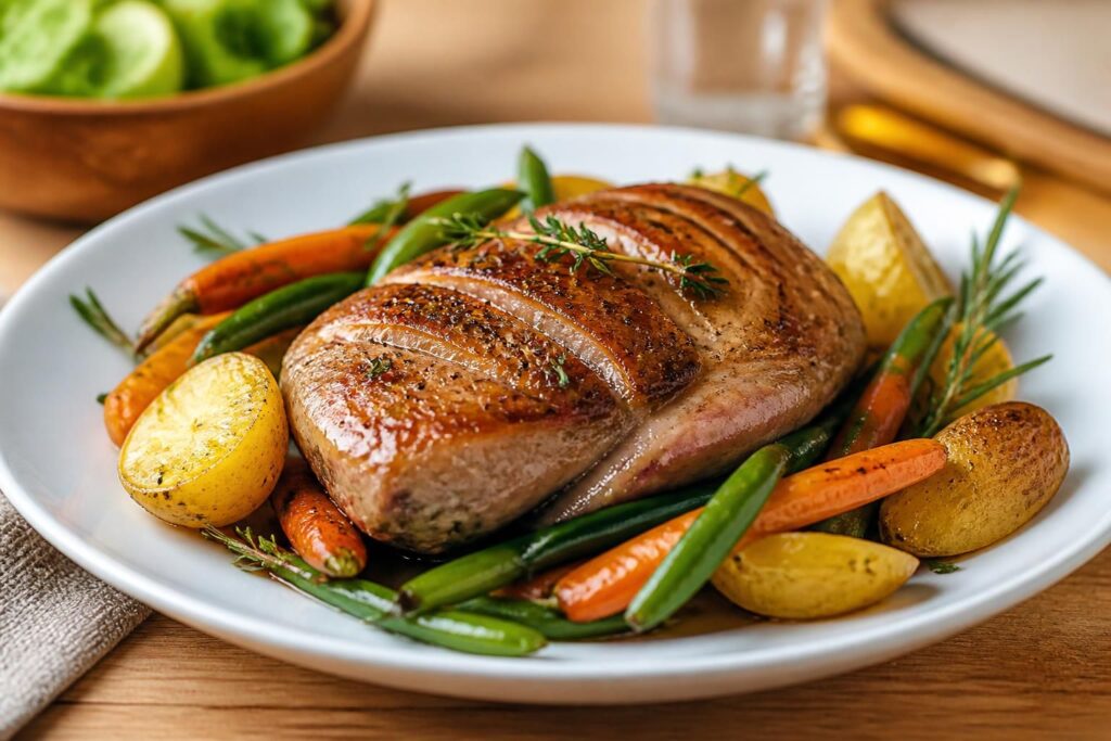 découvrez notre recette savoureuse de filet de canette rôti, parfaite pour un repas équilibré alliant goût et nutrition.