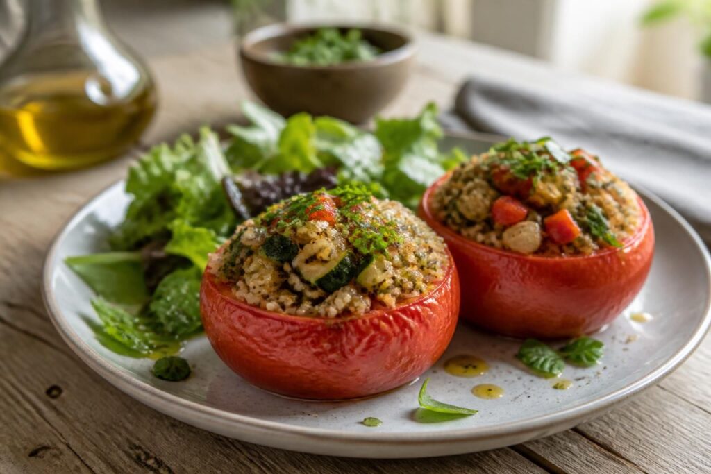 découvrez notre recette savoureuse et équilibrée de tomates farcies végétariennes, idéale pour un repas sain et gourmand à tester sans tarder.