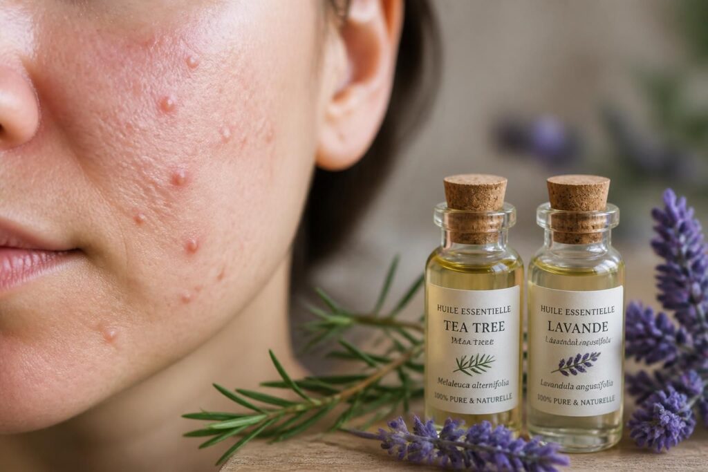 découvrez quelles huiles essentielles, comme le tea tree ou la lavande, choisir pour traiter efficacement boutons et acné naturellement.