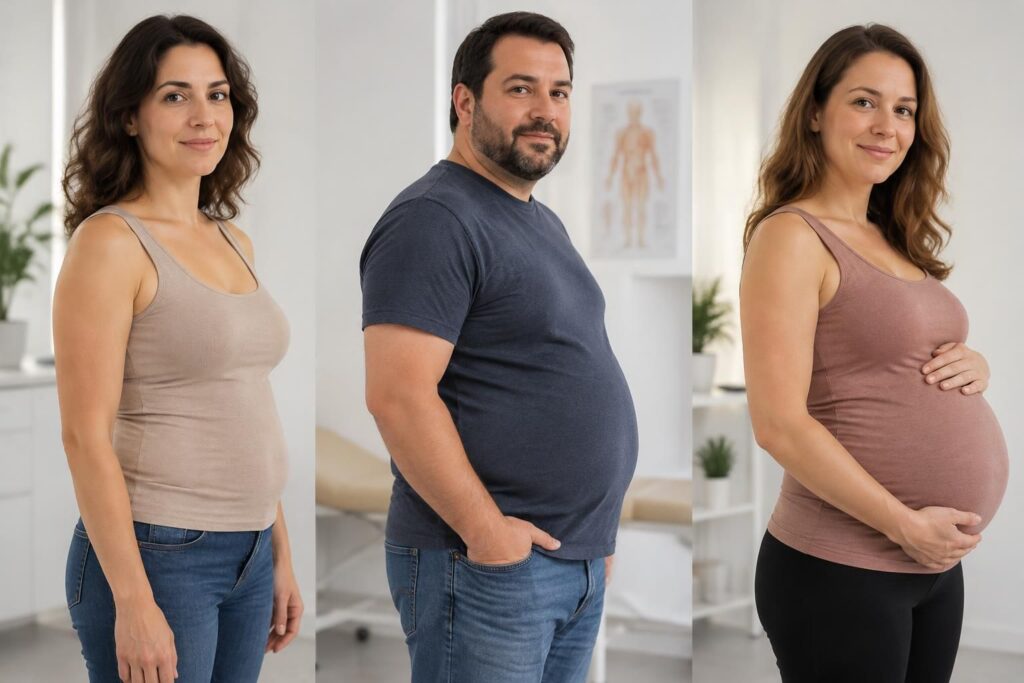 découvrez les différents types de ventre et comprenez leurs causes chez la femme, l’homme ou pendant la grossesse.